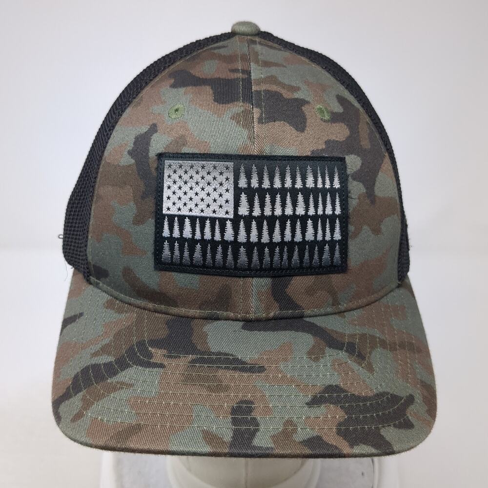 Tree Flag Patch Fitted Trucker Hat Multicolor One… - image 2